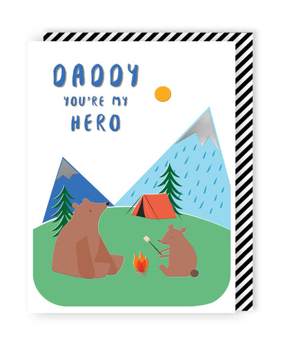 Daddy Bear You're My Hero Bear Hugs On Father's Day Greeting Card
