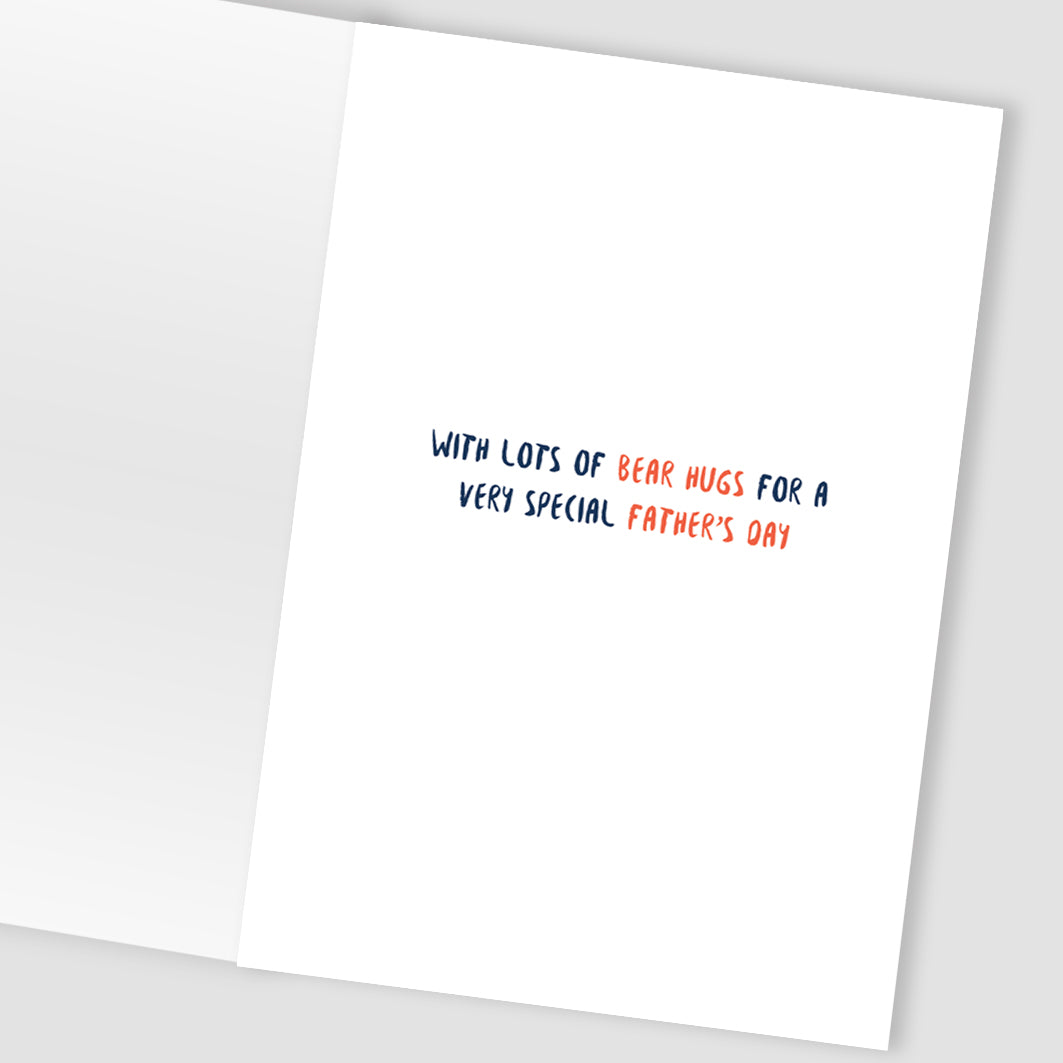 Daddy Bear You're My Hero Bear Hugs On Father's Day Greeting Card