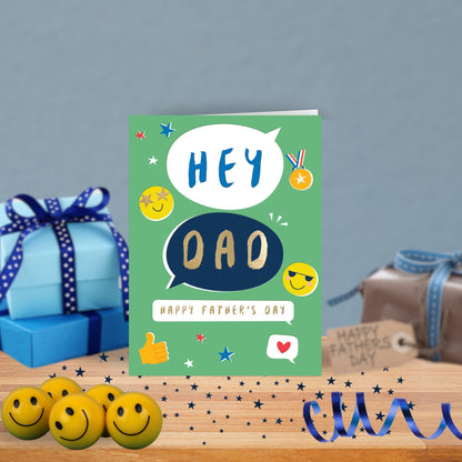 Hey Dad Happy Father's Day Fun-Tastic Father's Day Greeting Card