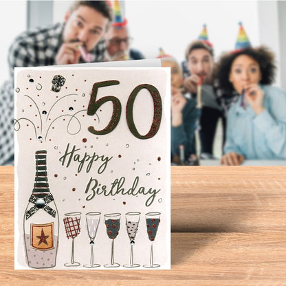 On Your 50th Birthday Gigantic Greeting Card  A4 Sized Cards