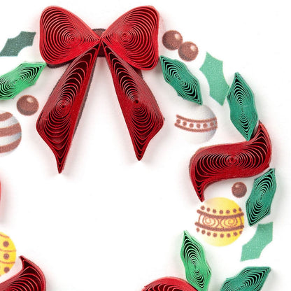 Mini Quilling Christmas Card Festve Wreath Quilled Art Handmade Miniature Design