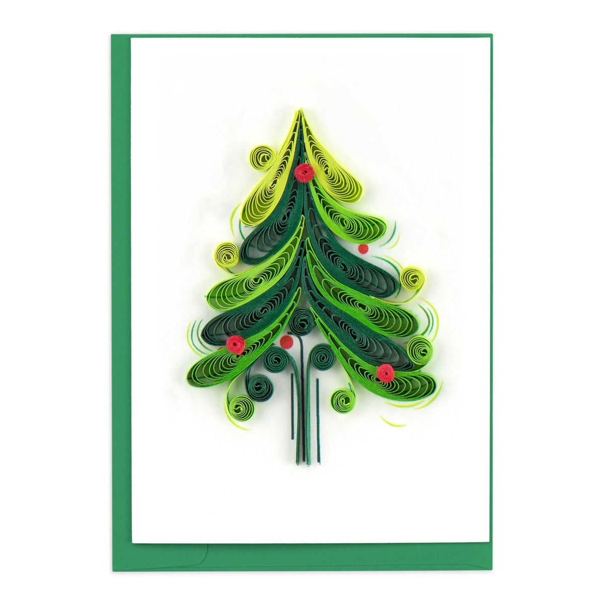 Mini Quilling Christmas Card Xmas Tree Quilled Art Handmade Miniature Design