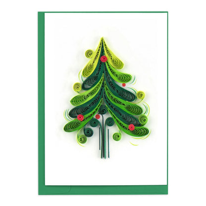 Mini Quilling Christmas Card Xmas Tree Quilled Art Handmade Miniature Design