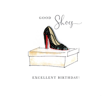 Good Shoes Excellent Birthday Beaded Greeting Card