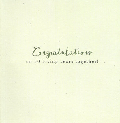 On Your Golden 50th Anniversary Buttoned Up Greeting Card
