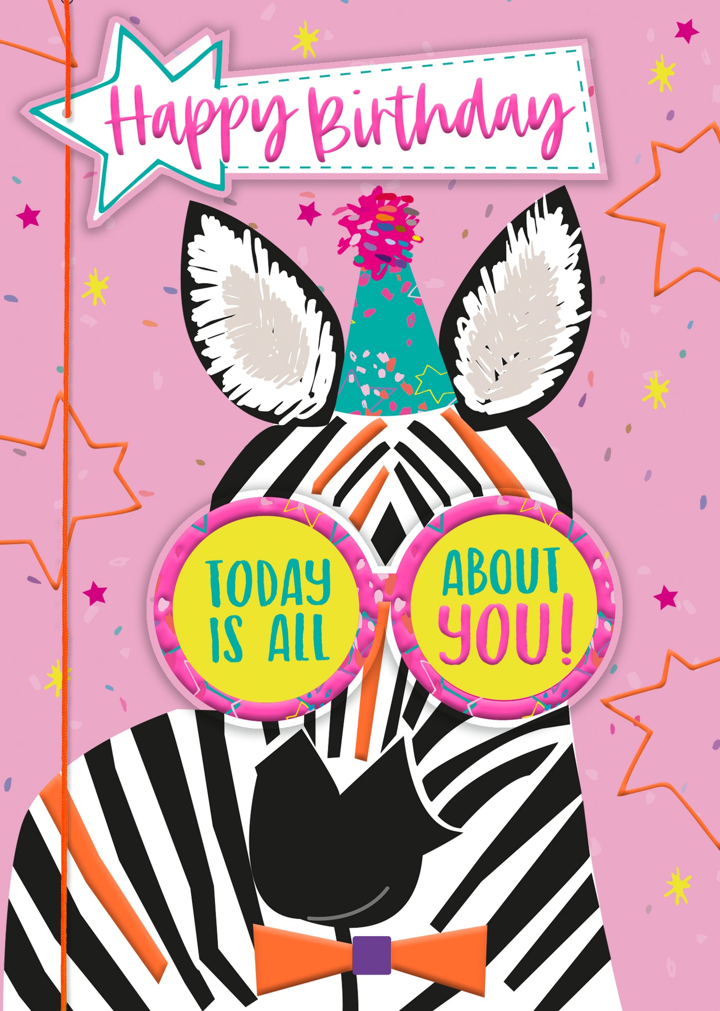 Today Is All About You! Wild & Fun! Hand-Finished Birthday Greeting Card