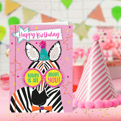Today Is All About You! Wild & Fun! Hand-Finished Birthday Greeting Card