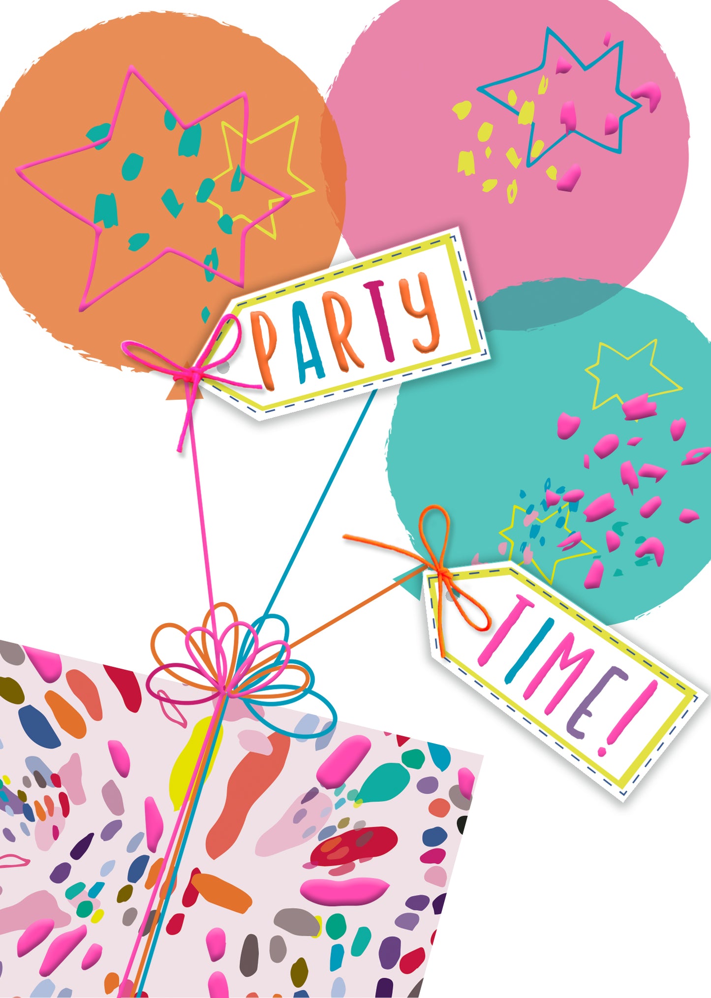 Party Time! Fun-Filled Fiesta! Hand-Finished Birthday Greeting Card