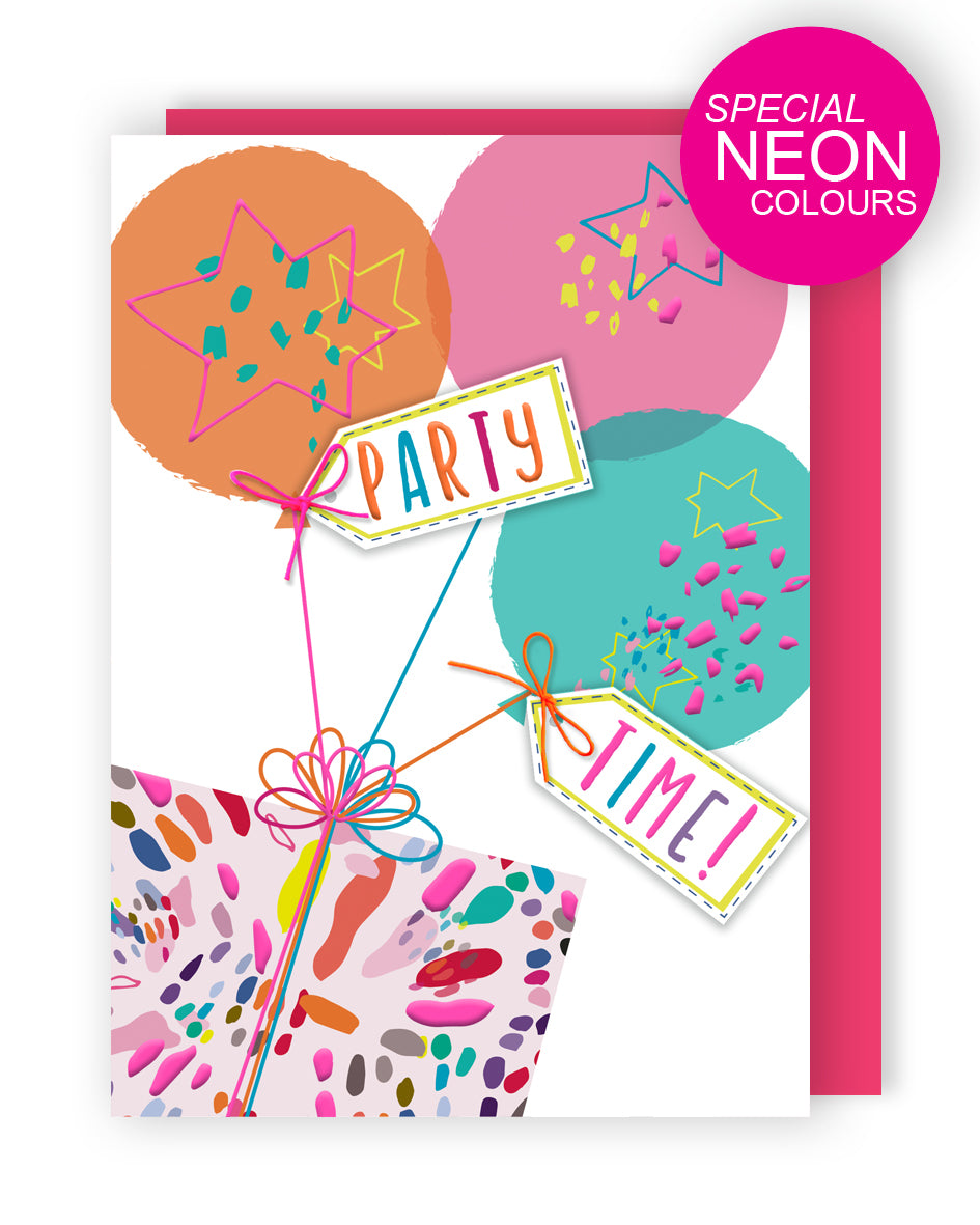 Party Time! Fun-Filled Fiesta! Hand-Finished Birthday Greeting Card