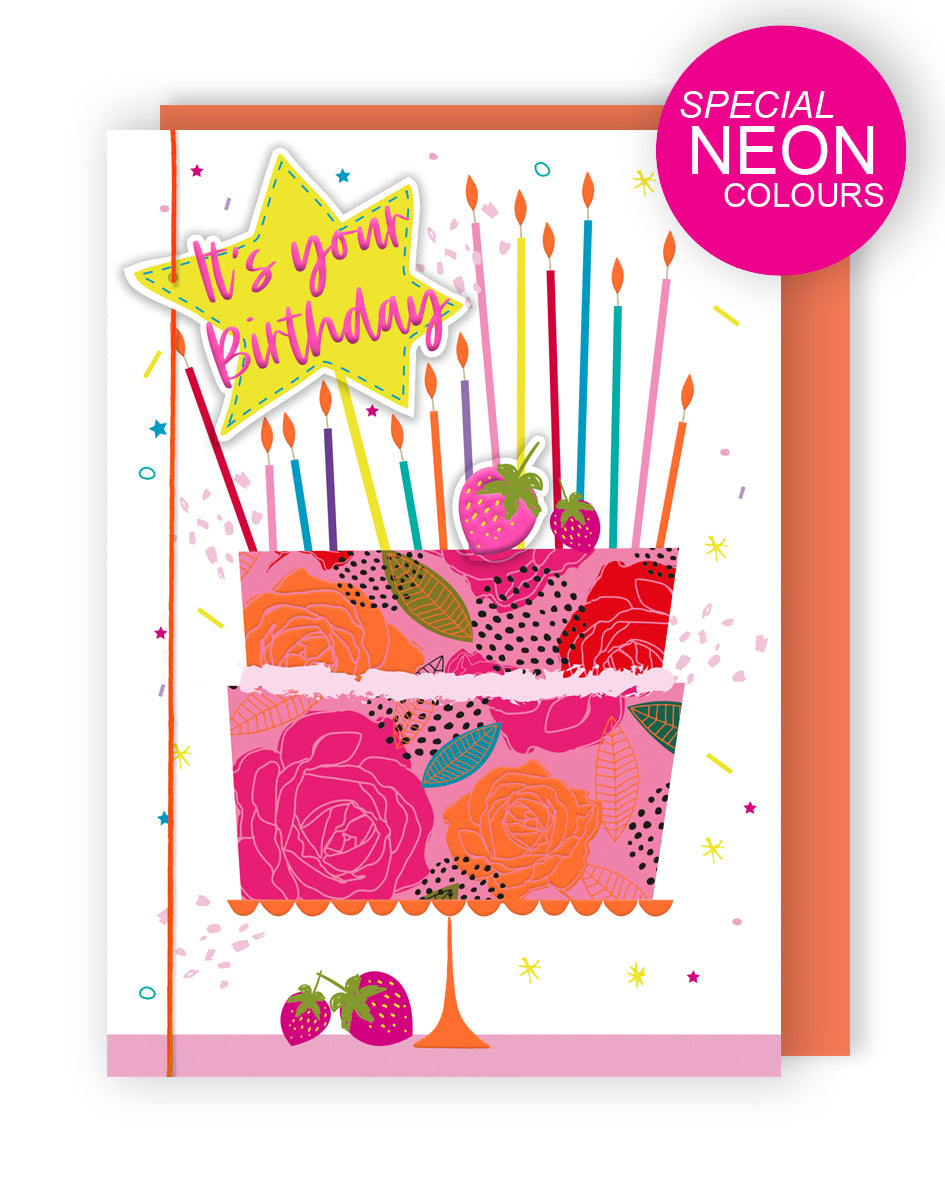 It's Your Birthday Sweet & Bright! Hand-Finished Birthday Greeting Card