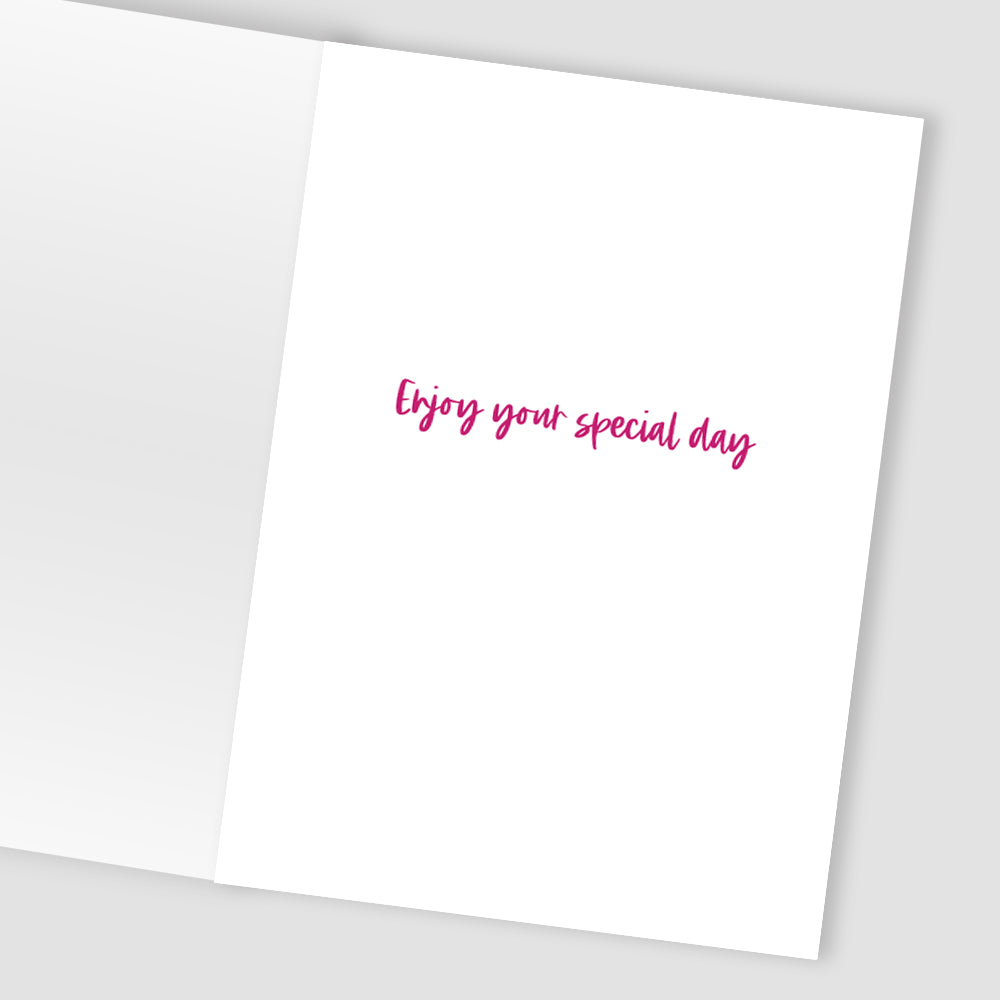 Time To Celebrate! Fun Fizz Juice! Hand-Finished Birthday Greeting Card