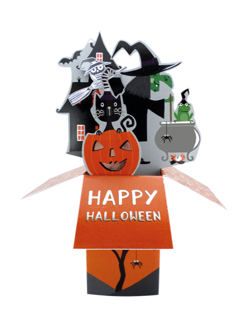 Spooky Witches Brew Pop Up Halloween Card 3D Clever Cubes Greeting Card