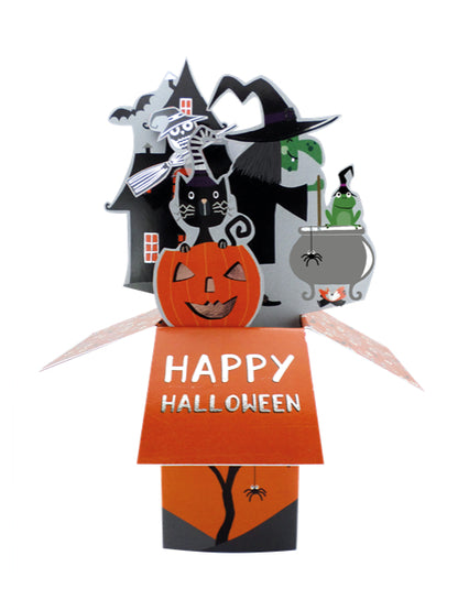 Spooky Witches Brew Pop Up Halloween Card 3D Clever Cubes Greeting Card