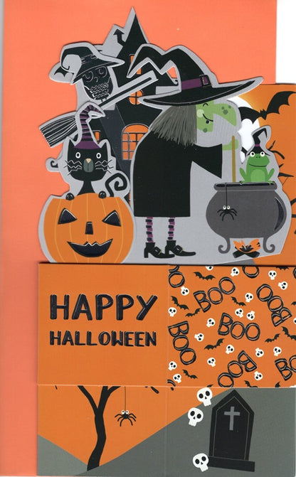 Spooky Witches Brew Pop Up Halloween Card 3D Clever Cubes Greeting Card