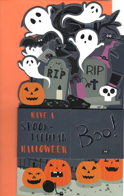 Spooky Ghosts Pop Up Halloween Card 3D Clever Cubes Greeting Card