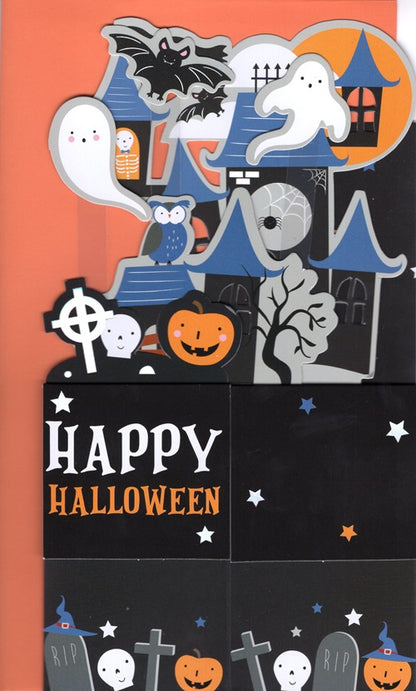 Haunted House Pop Up Halloween Card 3D Clever Cubes Greeting Card