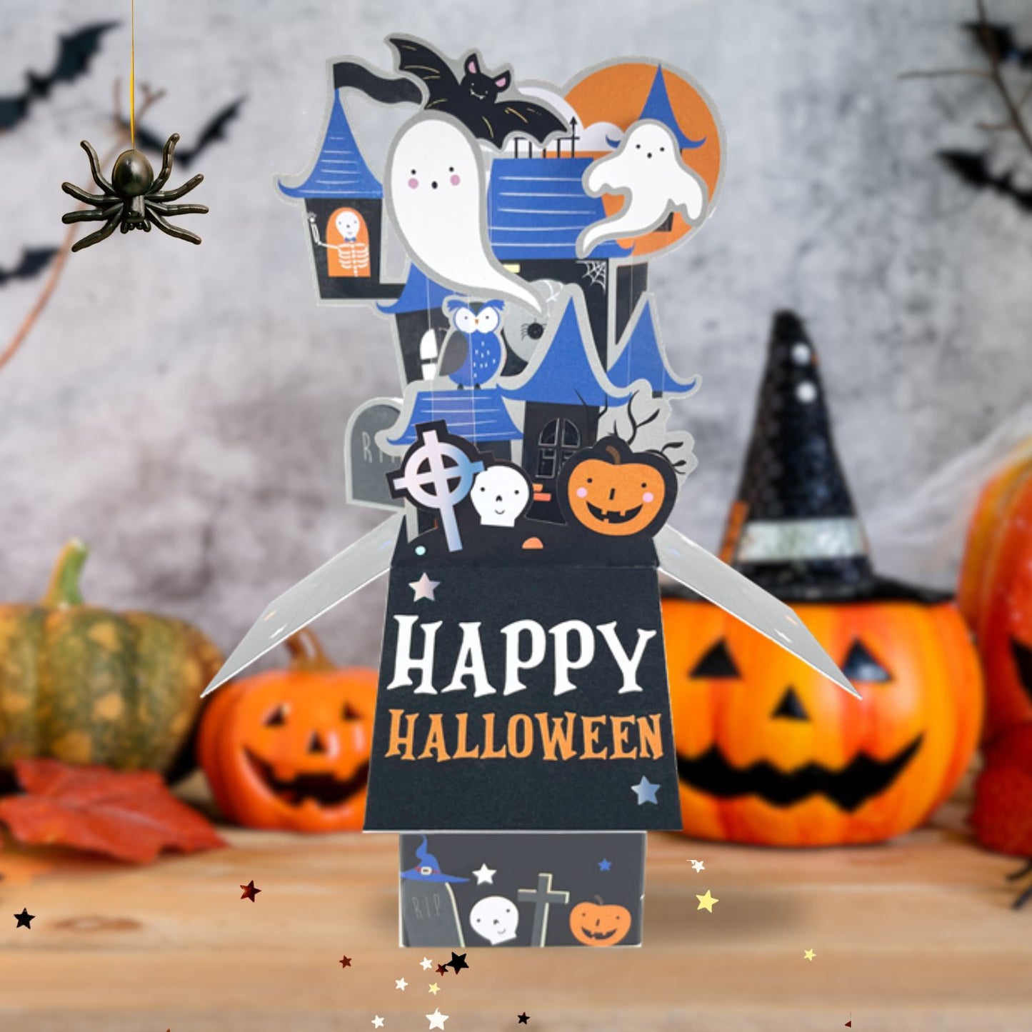 Haunted House Pop Up Halloween Card 3D Clever Cubes Greeting Card