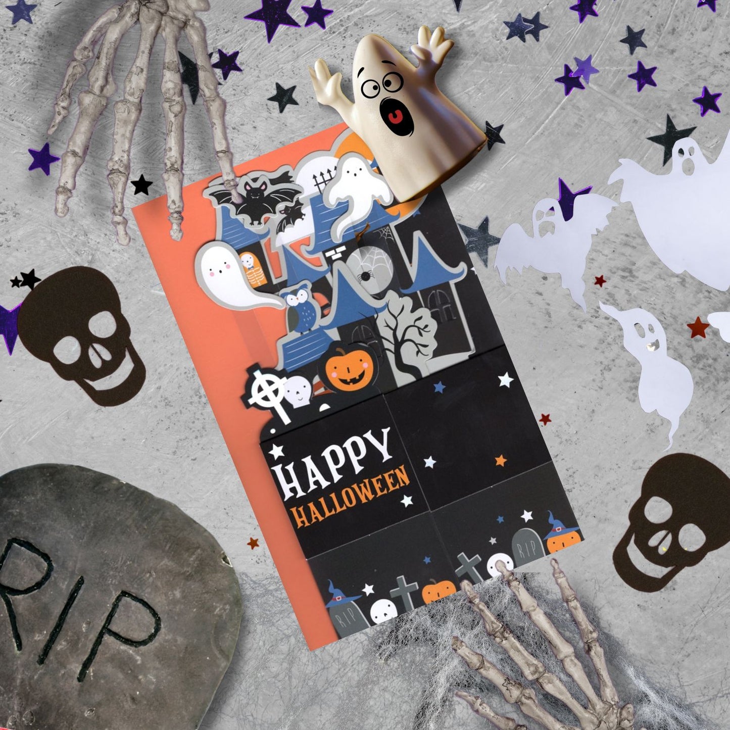 Haunted House Pop Up Halloween Card 3D Clever Cubes Greeting Card