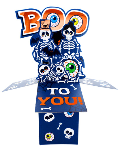 Scary Skeletons Pop Up Halloween Card 3D Clever Cubes Greeting Card