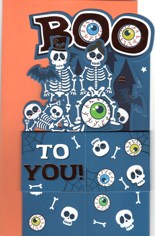 Scary Skeletons Pop Up Halloween Card 3D Clever Cubes Greeting Card