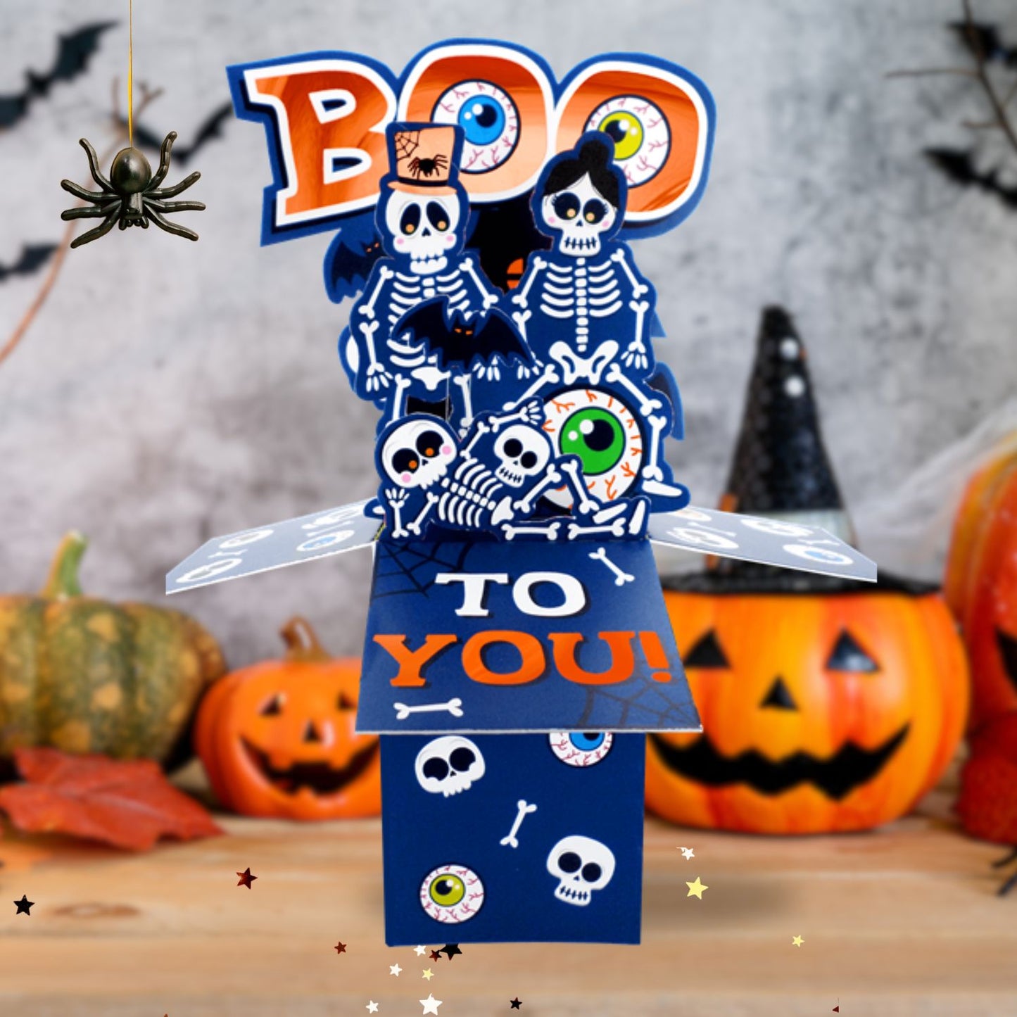 Scary Skeletons Pop Up Halloween Card 3D Clever Cubes Greeting Card