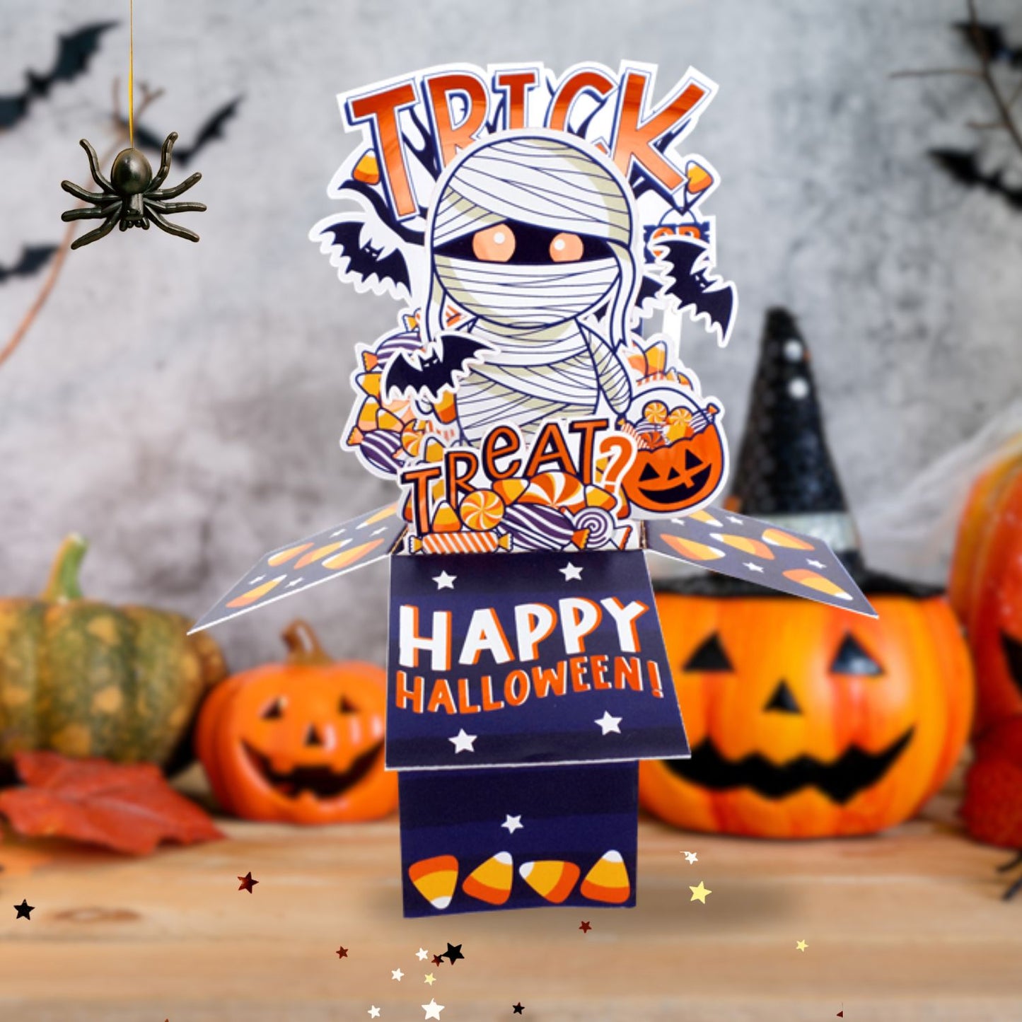 Trick Or Treat? Pop Up Halloween Card 3D Clever Cubes Greeting Card