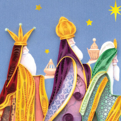 Quilling Christmas Card Three Kings Religious Quilled Art Hand-Finished Design