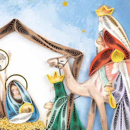 Quilling Christmas Card The Nativity Religious Quilled Art Hand-Finished Design