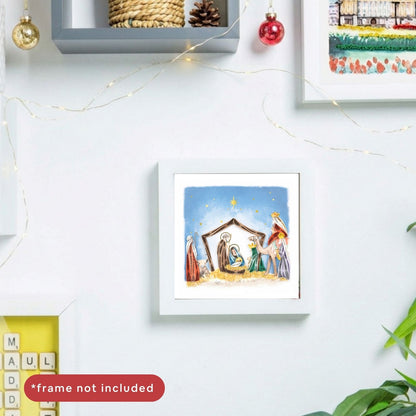 Quilling Christmas Card The Nativity Religious Quilled Art Hand-Finished Design