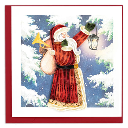 Quilling Christmas Card Father Christmas Quilled Art Hand-Finished Design