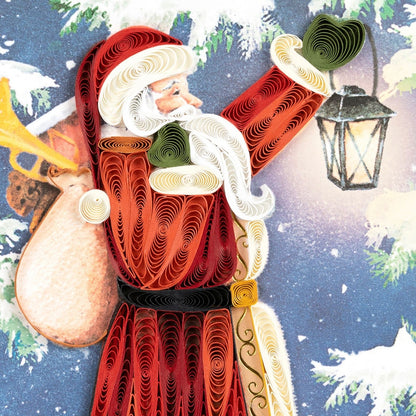 Quilling Christmas Card Father Christmas Quilled Art Hand-Finished Design