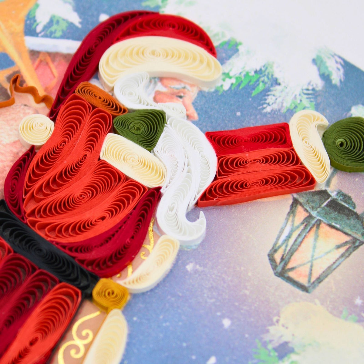 Quilling Christmas Card Father Christmas Quilled Art Hand-Finished Design