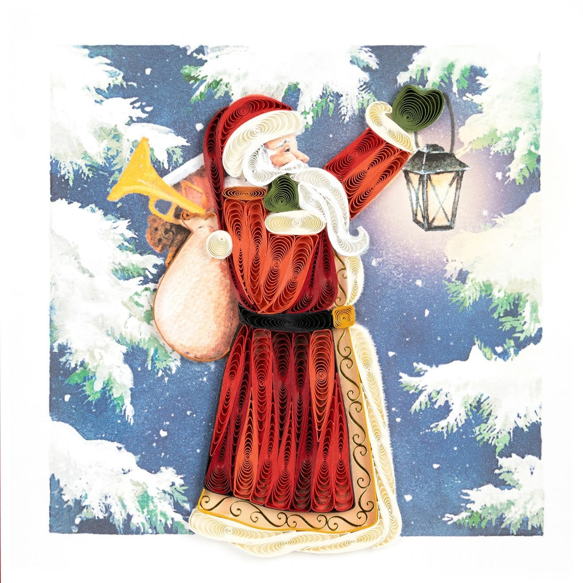 Quilling Christmas Card Father Christmas Quilled Art Hand-Finished Design
