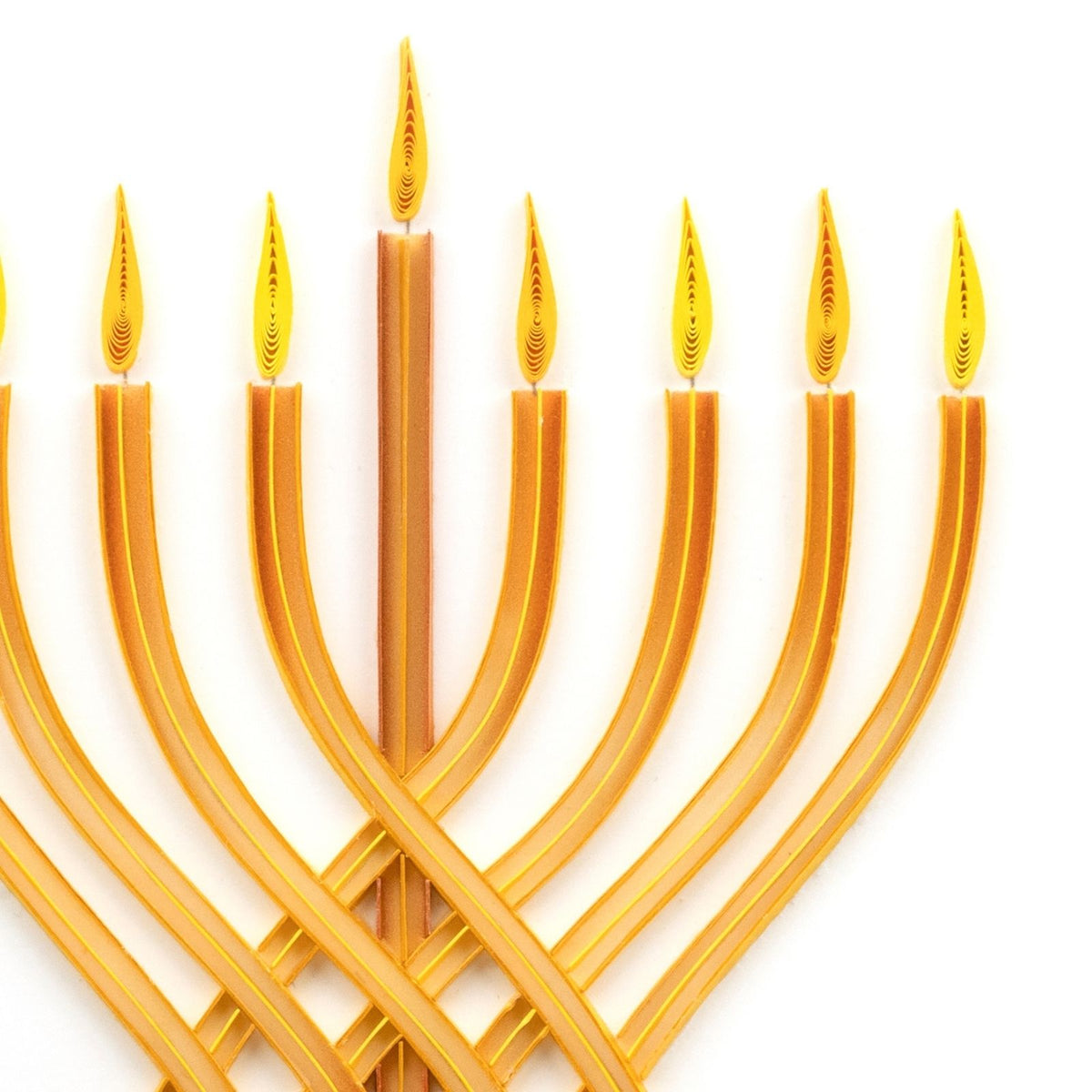 Quilling Happy Hanukkah Card Modern Menorah Quilled Art Hand-Finished Design
