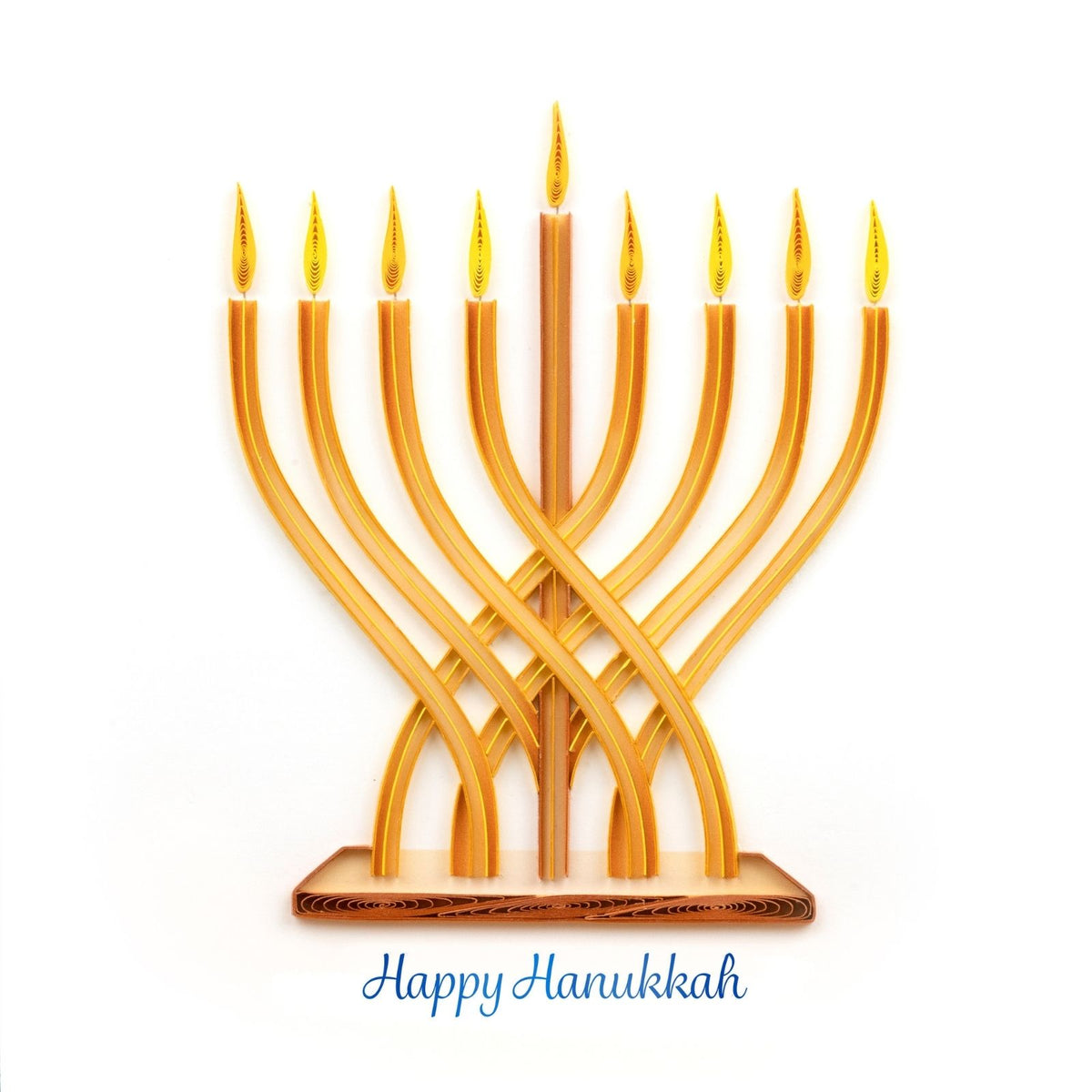 Quilling Happy Hanukkah Card Modern Menorah Quilled Art Hand-Finished Design