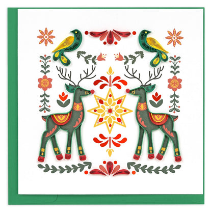 Quilling Christmas Card Scandinavian Nordic Quilled Art Hand-Finished Design