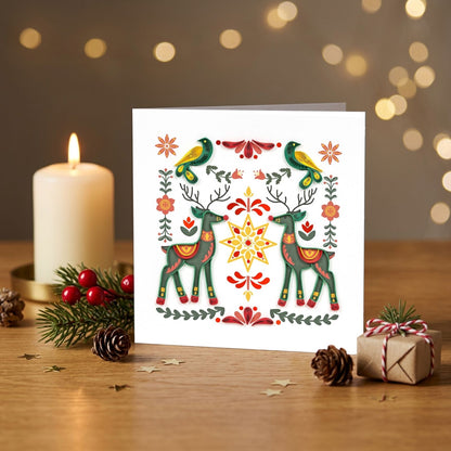 Quilling Christmas Card Scandinavian Nordic Quilled Art Hand-Finished Design