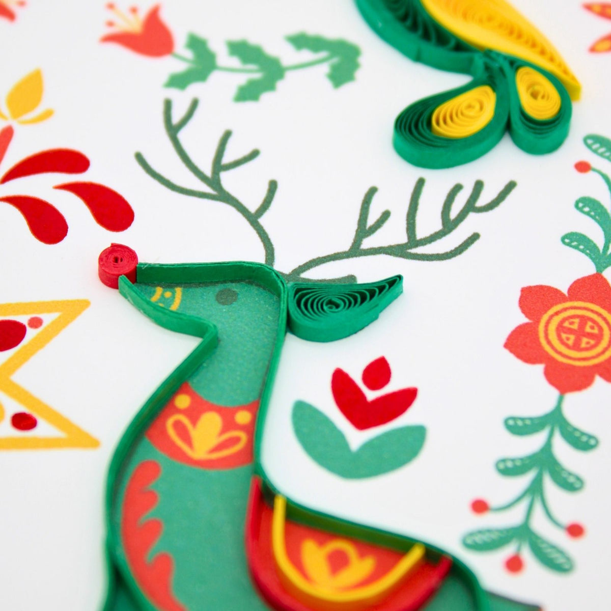 Quilling Christmas Card Scandinavian Nordic Quilled Art Hand-Finished Design