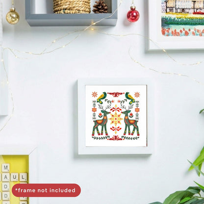 Quilling Christmas Card Scandinavian Nordic Quilled Art Hand-Finished Design