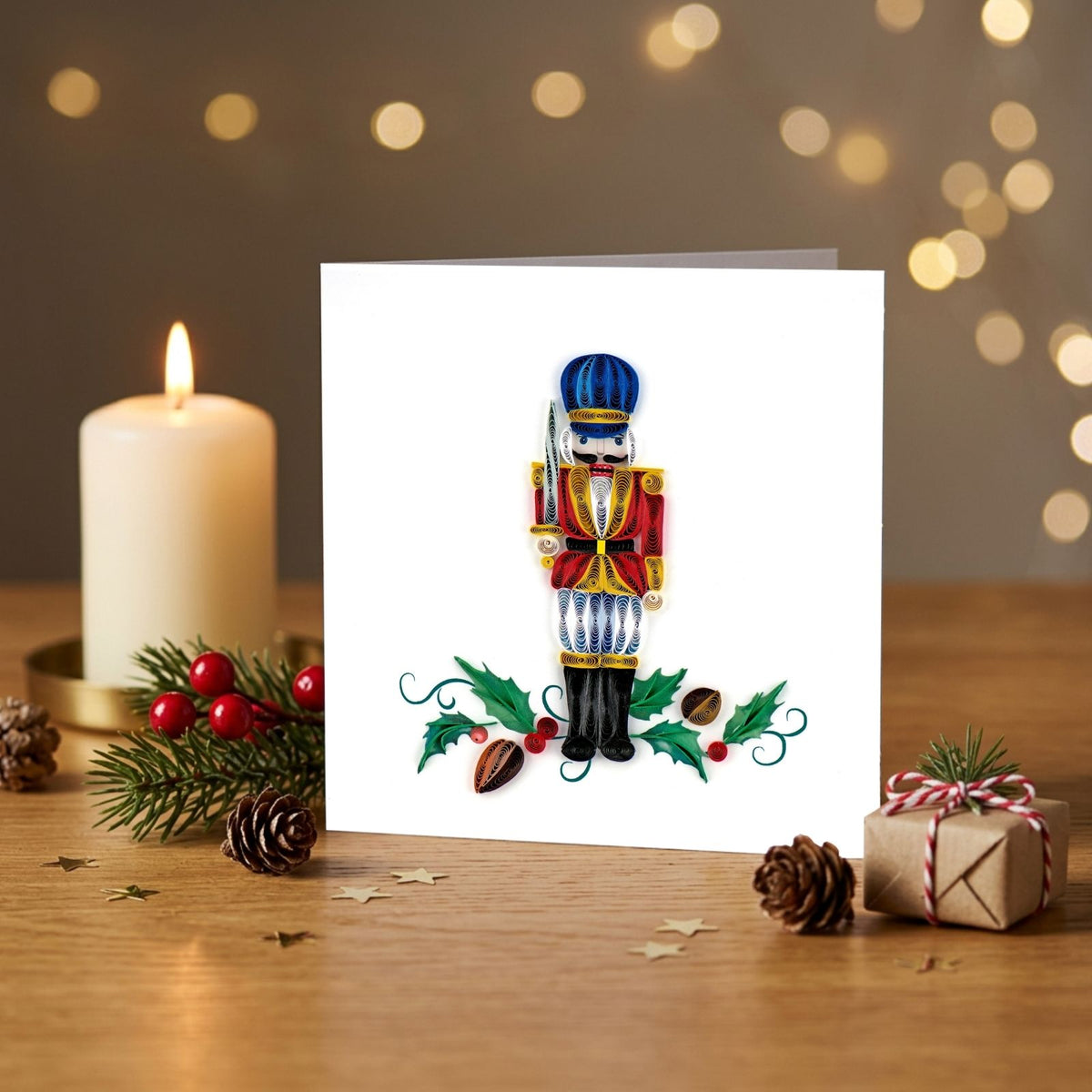 Quilling Christmas Card The Nutcracker Quilled Art Hand-Finished Design