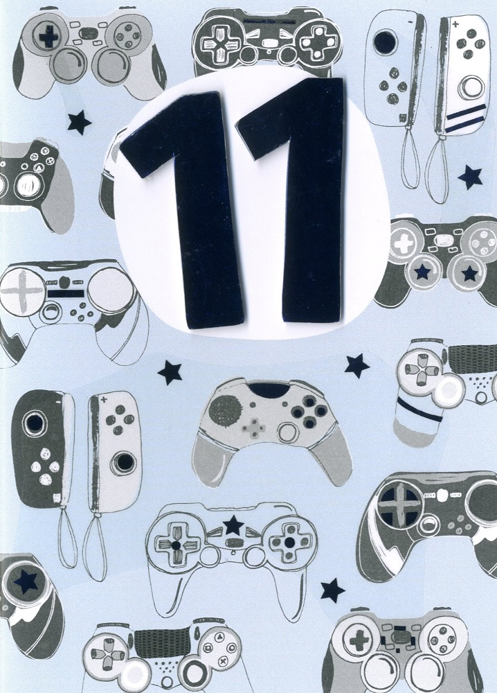 Boys 11th Birthday Gaming Consoles Greeting Card