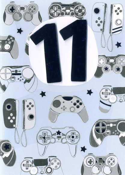Boys 11th Birthday Gaming Consoles Greeting Card
