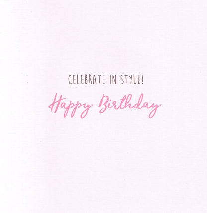 Cocktail Time Happy Birthday Hand-Finished Greeting Card