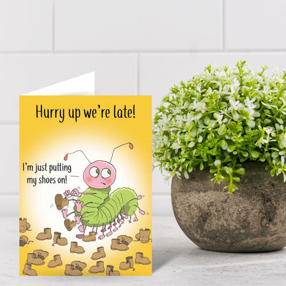 Funny Twizler Greeting Card Centipede Shoes On! Birthday Or Any Occasion Humour