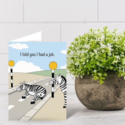 Funny Twizler Greeting Card Zebra Crossing Birthday Or Any Occasion Humour