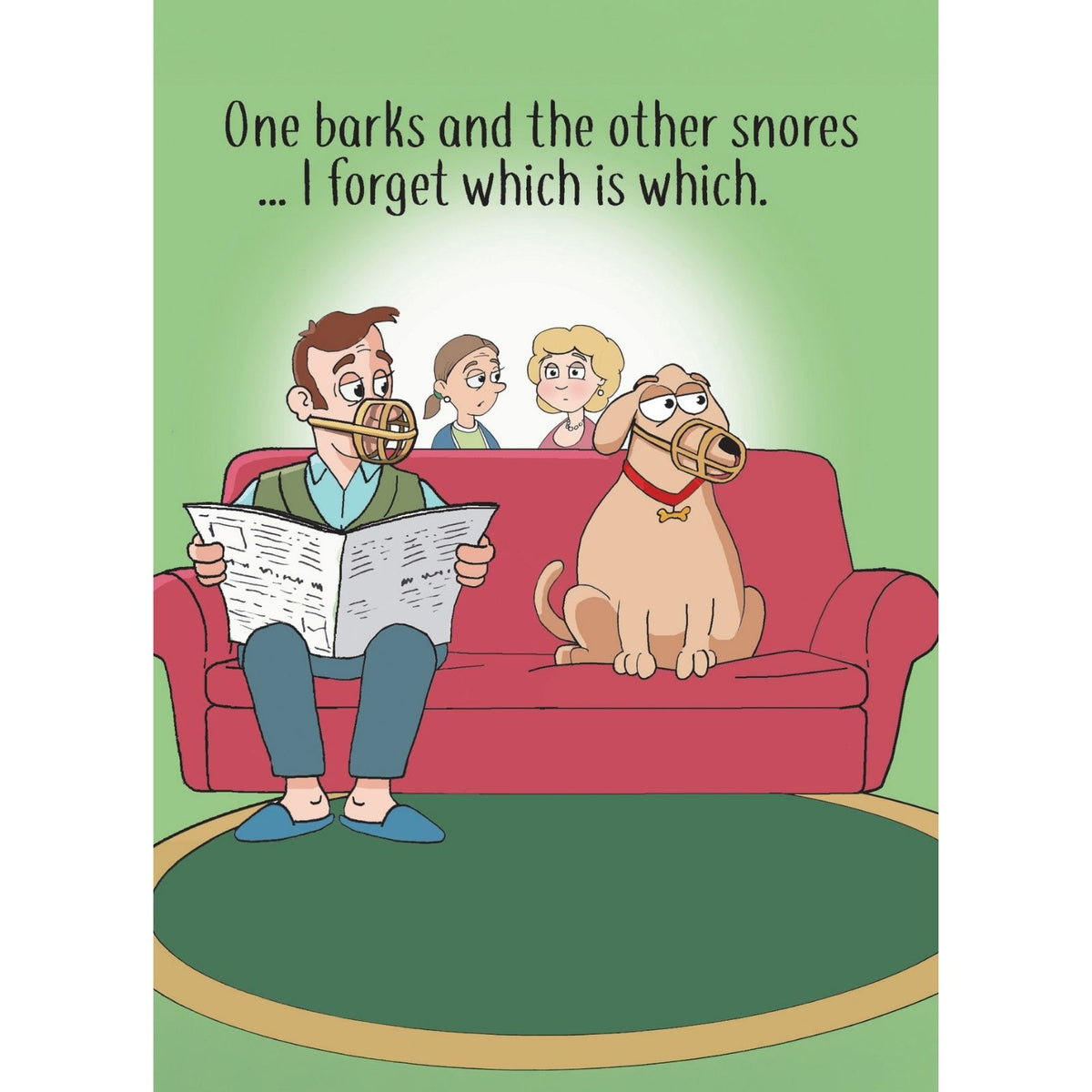 Funny Twizler Greeting Card Man & Dog Muzzled Birthday Or Any Occasion Humour