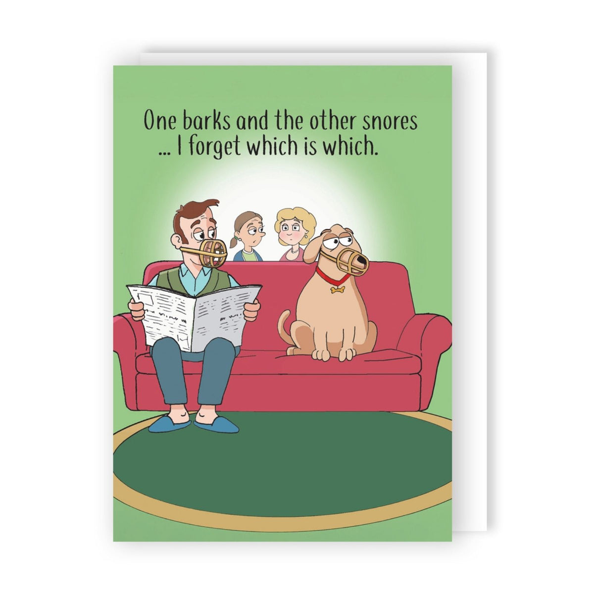 Funny Twizler Greeting Card Man & Dog Muzzled Birthday Or Any Occasion Humour