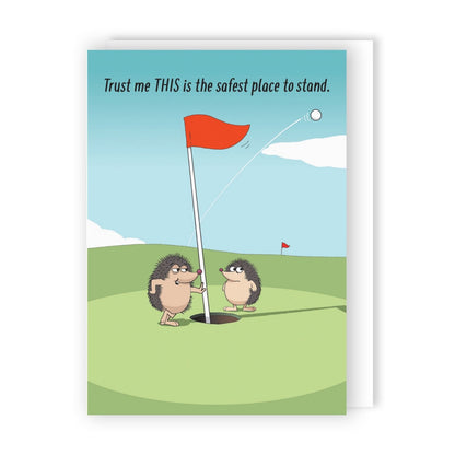 Funny Twizler Greeting Card Golf Hedgehogs Hole Birthday Or Any Occasion Humour