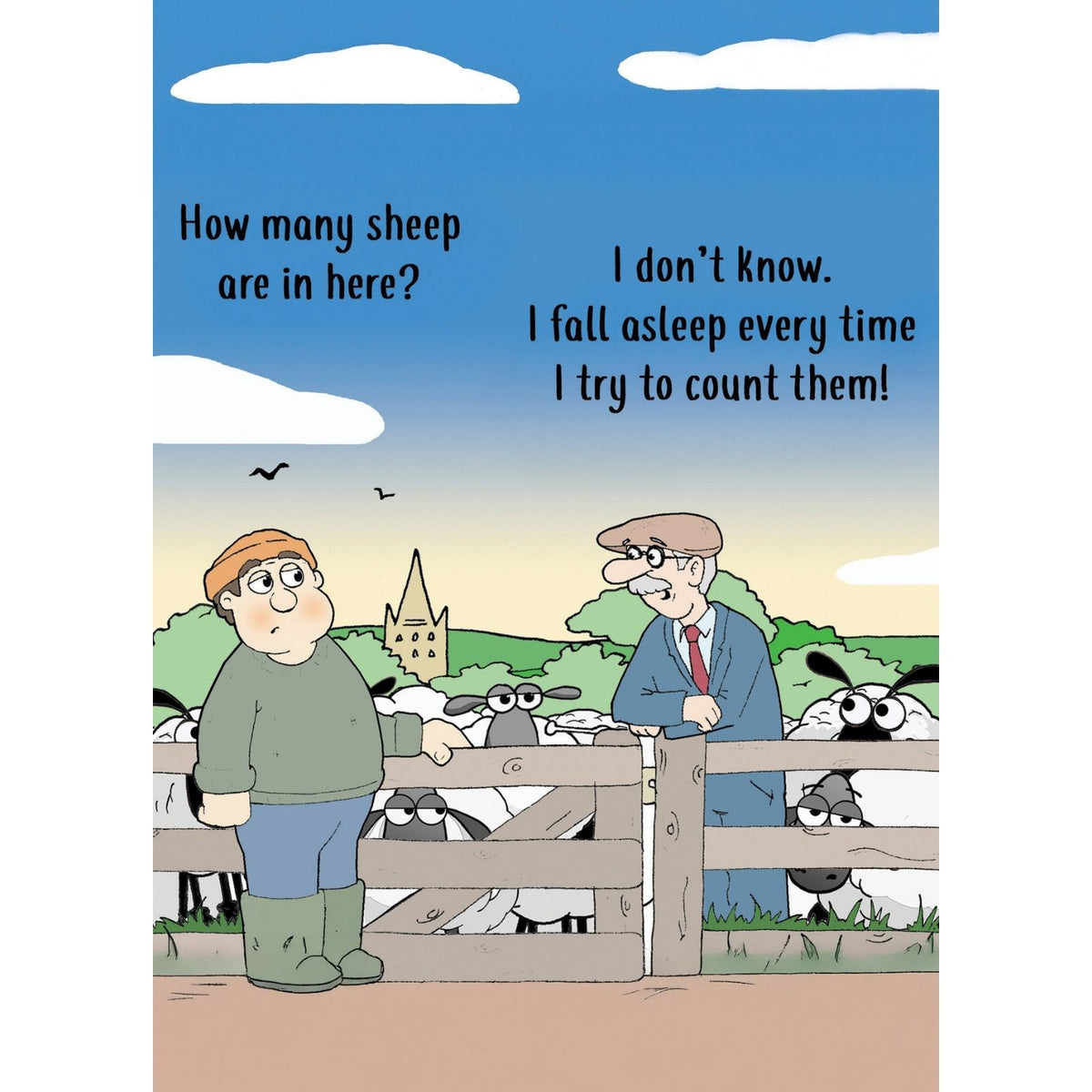 Funny Twizler Greeting Card Counting Sheep Birthday Or Any Occasion Humour