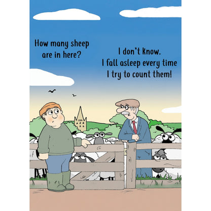 Funny Twizler Greeting Card Counting Sheep Birthday Or Any Occasion Humour